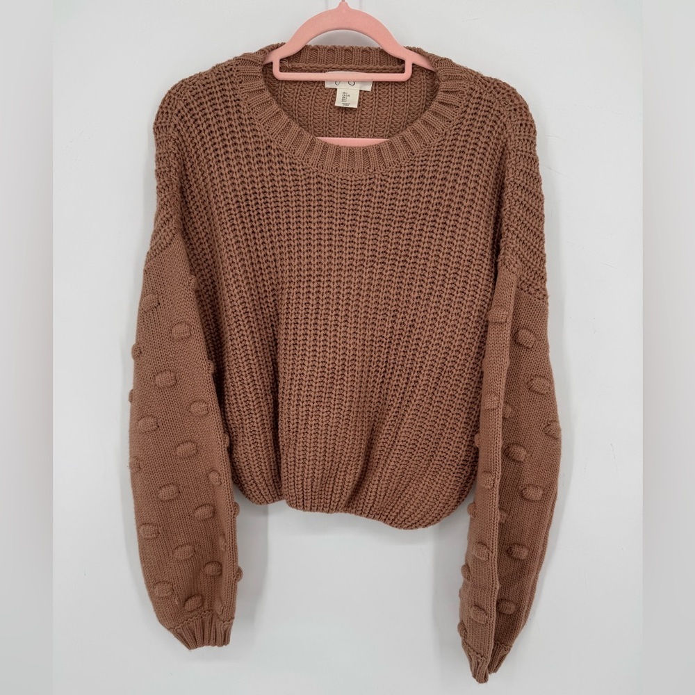 Jessica Simpson Women's Textured Brown Sweater Size Large